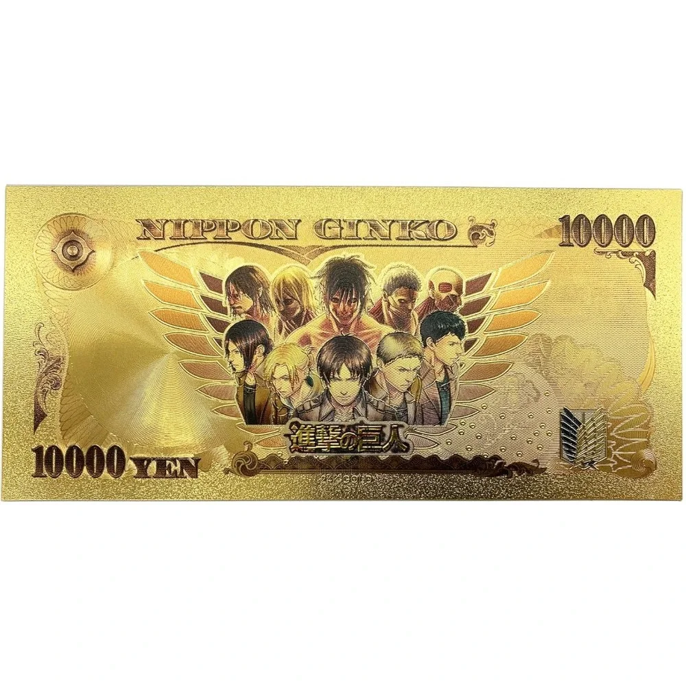 24k Gold Foil Plated Armin Arlert Attack On Titan Banknote Anime Collectible